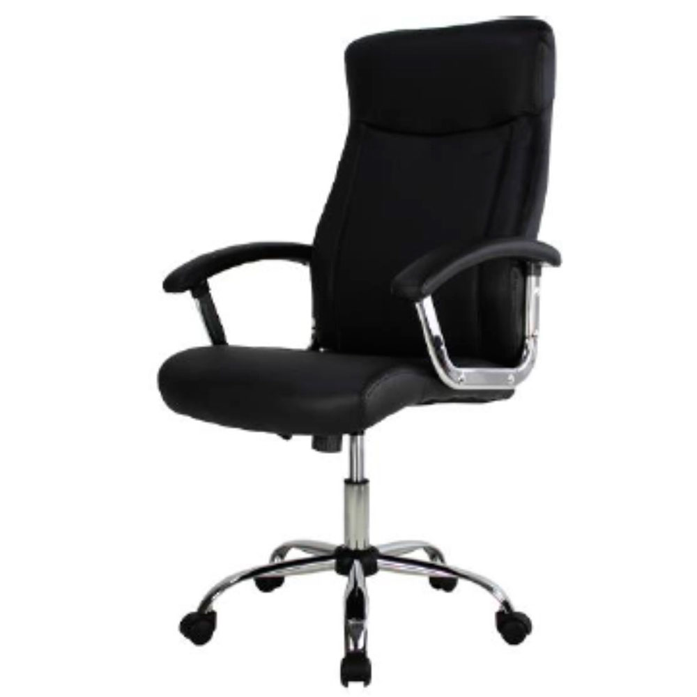 Sillón ejecutivo Bolzano en vinipiel negro.
